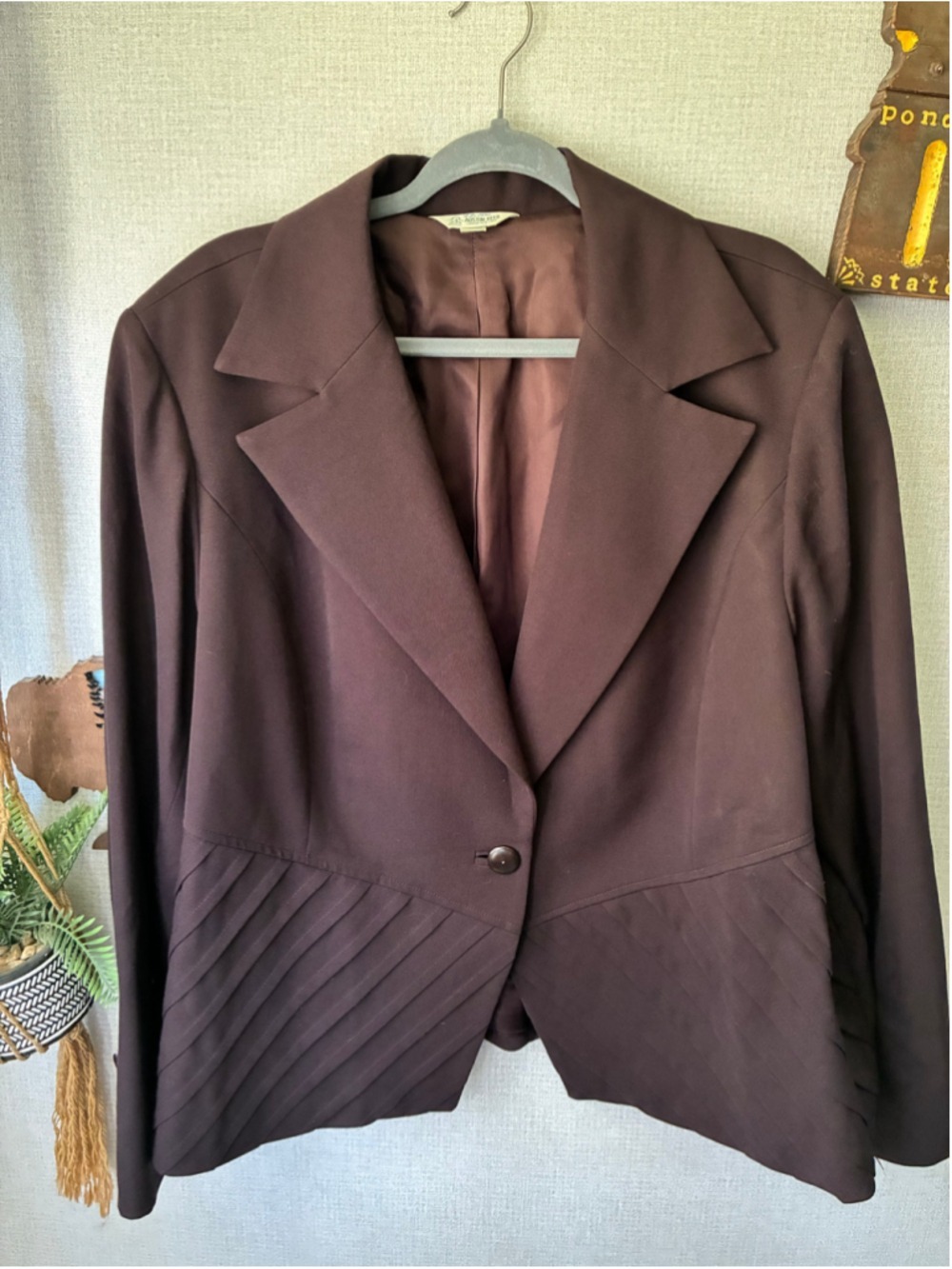 Austin Reed Brown Worsted Wool Blazer Women's 20W